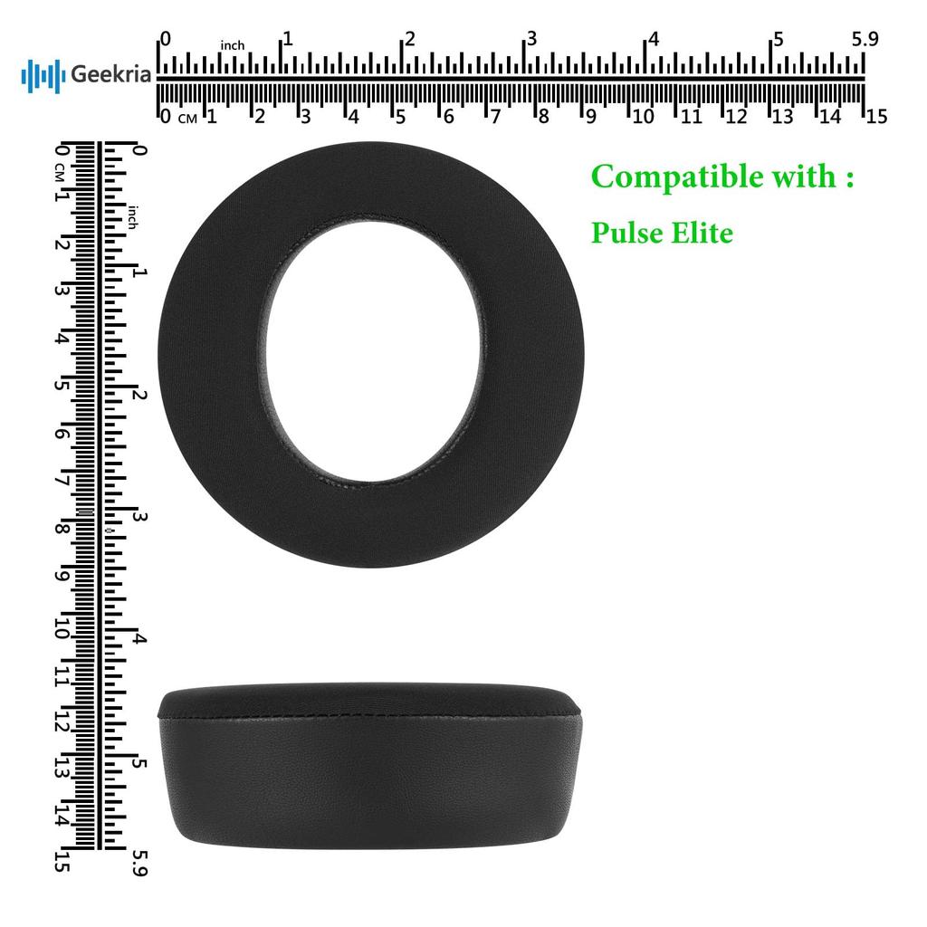 Geekria Earpads Sport Compatible Pads Compatible with Sony Sony PlayStations Pulse Elite Headphones Pads Cups Cooling Gel Ear/Ear (Black)