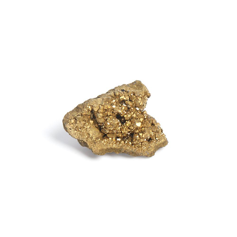 Bare Quartz Mineral Specimens Crystal Cluster Electroplating Gold Titanium Geode Raw Gemstone