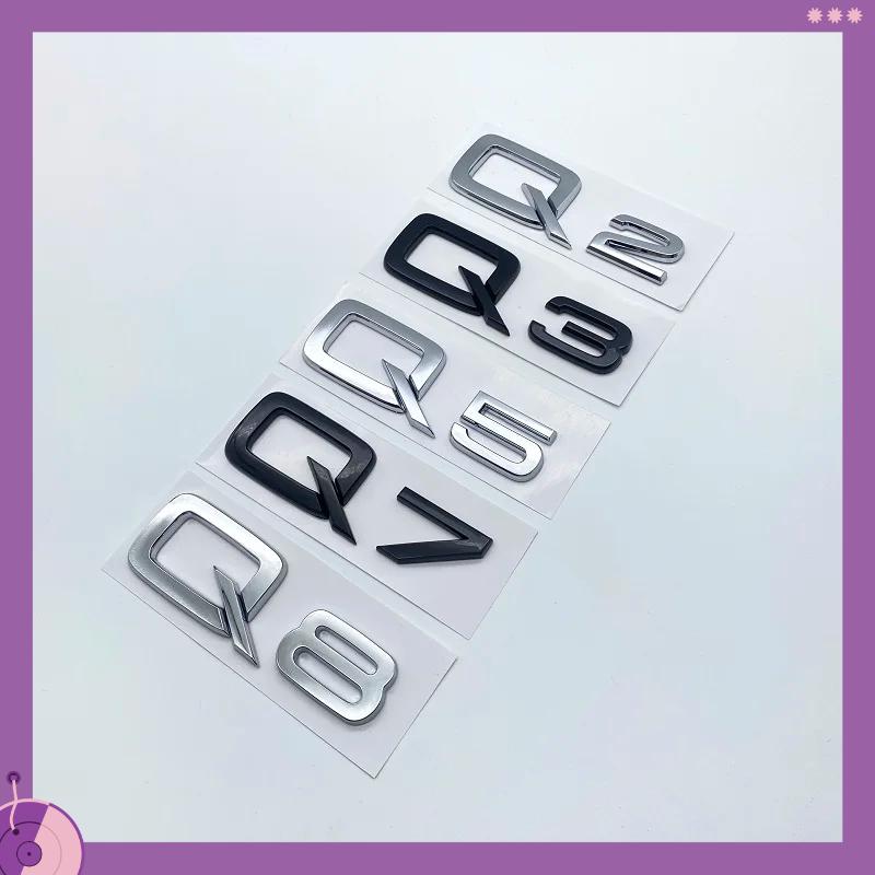 2026 Hot 3D ABS Chrome Glossy Black Letters Numbers Emblem for Audi A3 A4 A5 A6 A7 A8 Q2 Q3 Q5 Q7 Car Trunk Lid Nameplate Badge Sticker