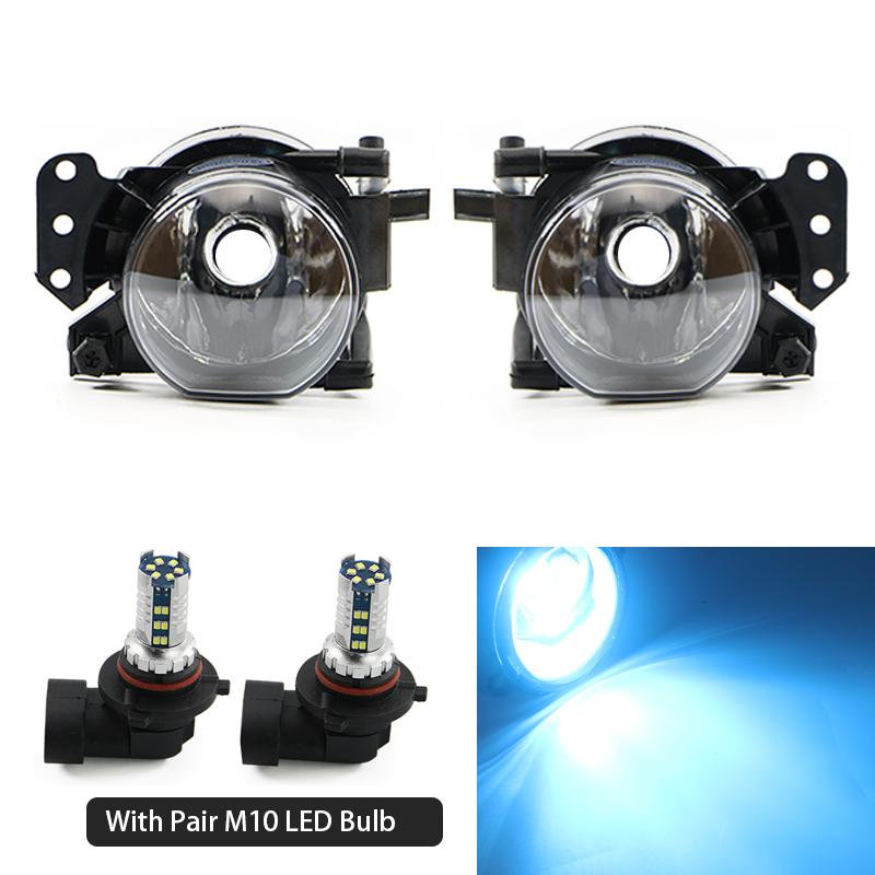 Front Fog Lights Lamp Housing Lens Clear Auto Foglight With Bulbs For BMW 3 5 6 Series E60 E61 E90 E91 323i 325i 525i
