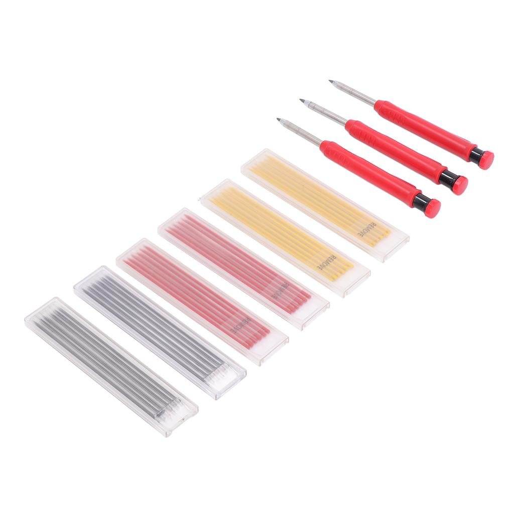 39Pcs Carpenter Pencil Marking Tool Set Kit with 3 Colours Refills for Woodworking