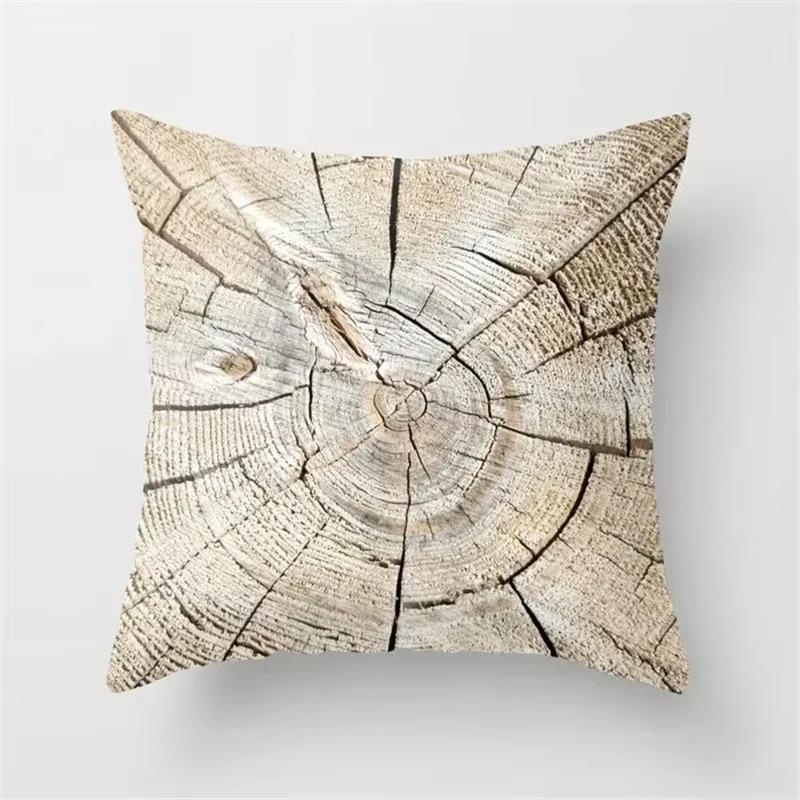 45x45cm Creative Wood Texture Marble Pillowcases Fashion Geometric Cushions Case Farmhouse Home Decor Sofa Couch Throw Pillows