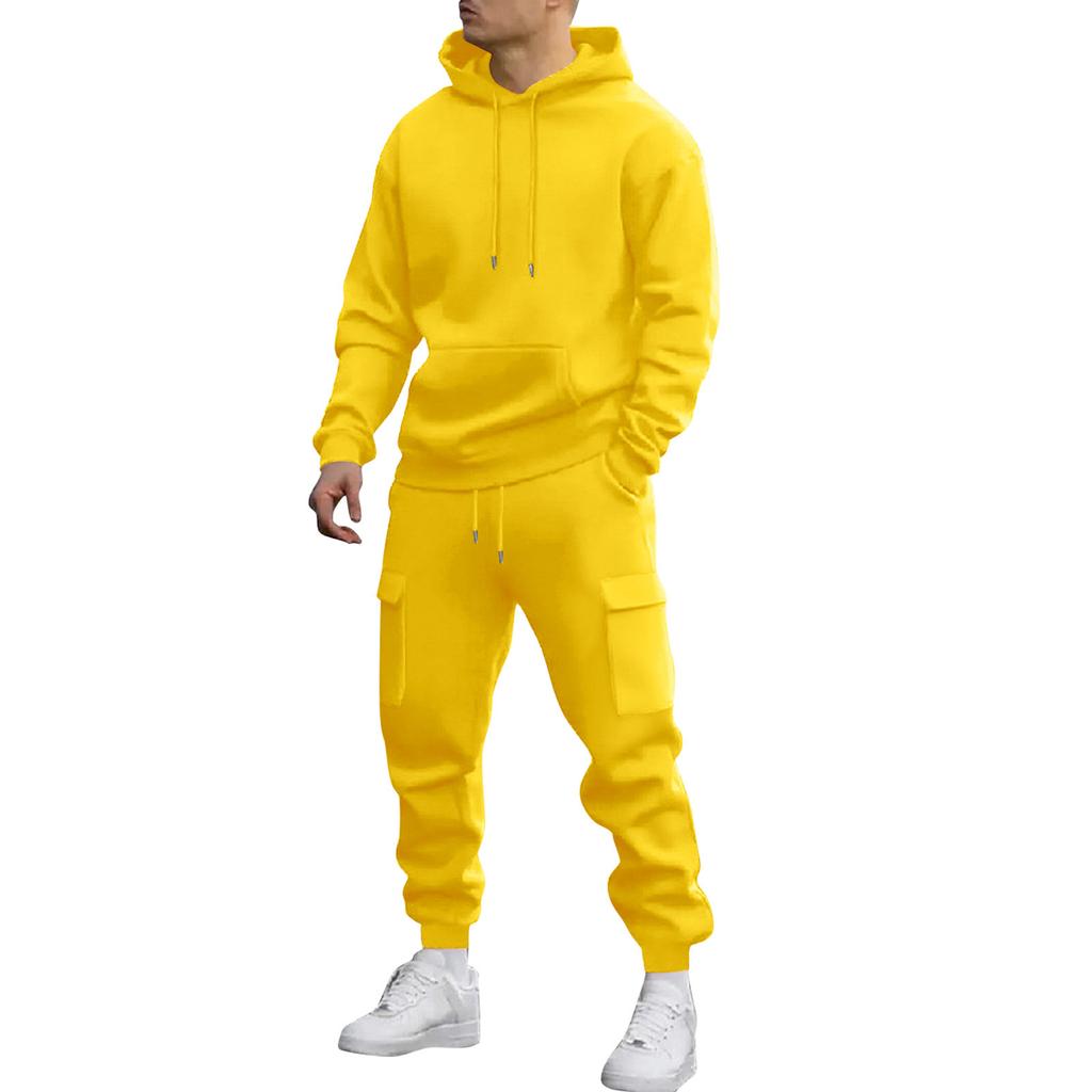 Men's Sweatshirt Suit Men's Solid Color Casual Sports Suit Sweatshirt Suit