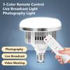 80/100/150W LED Photographic Lighting Bulbs E27 Base Lamp With Remote Control Dimmable Daylight Bulb