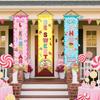 3 шт. Декорации для вечеринки Candyland Сладкие баннеры-конфеты Донат Леденец Вывеска на крыльцо Флажки Candyland для подвешивания Реквизит для фото Фоны Товары для улицы