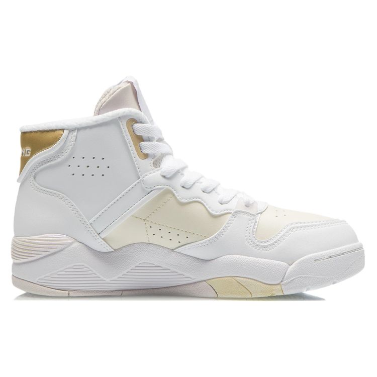 Li-Ning Легкие высокие баскетбольные кроссовки женские белые желтые AGBR082-2