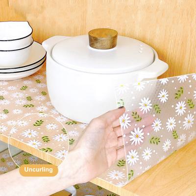 1 рулонный коврик для ящика, нескользящий, водонепроницаемый, для кухонного шкафа, легко моющийся, защитный коврик для полки для дома ADM