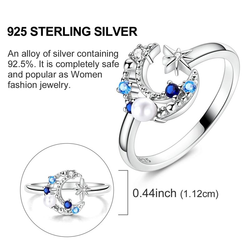 Original Rings 925 Silver Simple Sparkling Heart Bow Dragon Firefly Star Moon Ring for Women Girls Wedding Jewelry Gift