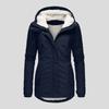 Autumn and Winter New Women's Clothing Solid Color Medium Long Cotton Jacket for Women