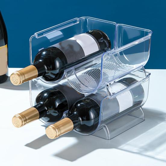 Штабелируемая винная полка, холодильник, шкаф, кладовая, столешница, пластик 2/3, держатель для вина, шампанского, пива, держатель для дисплея, органайзер