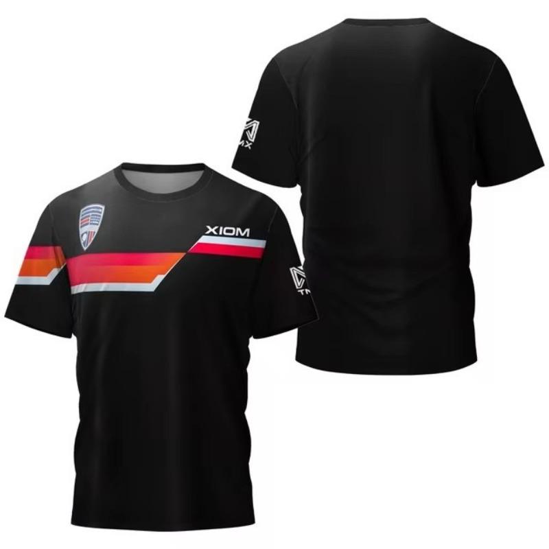 Мужская 3D-печатная футболка для активного отдыха, спорта и фитнеса, дышащая, быстросохнущая, с коротким рукавом, с круглым вырезом, повседневный топ