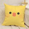 Fun Emoji Print Pillow Case Natural Linen DoubleSided Printing Sofa Home Decor Cushion Cover
