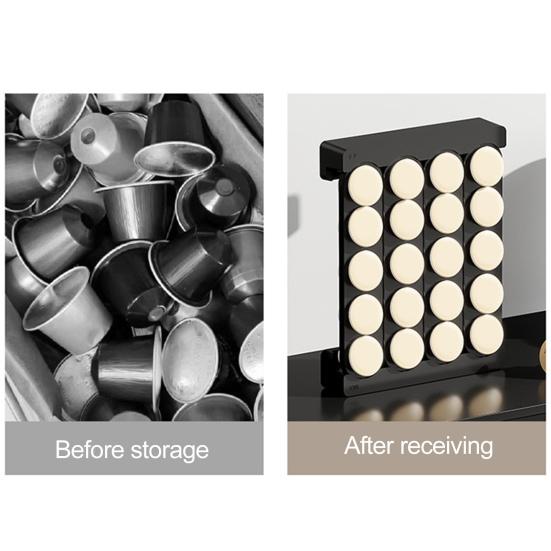 20-Slot Coffee Pods Holder Large Capacity Storage Rack for K Cups BPA-Free Coffee Capsule Display Cabinet for Countertop Drawer