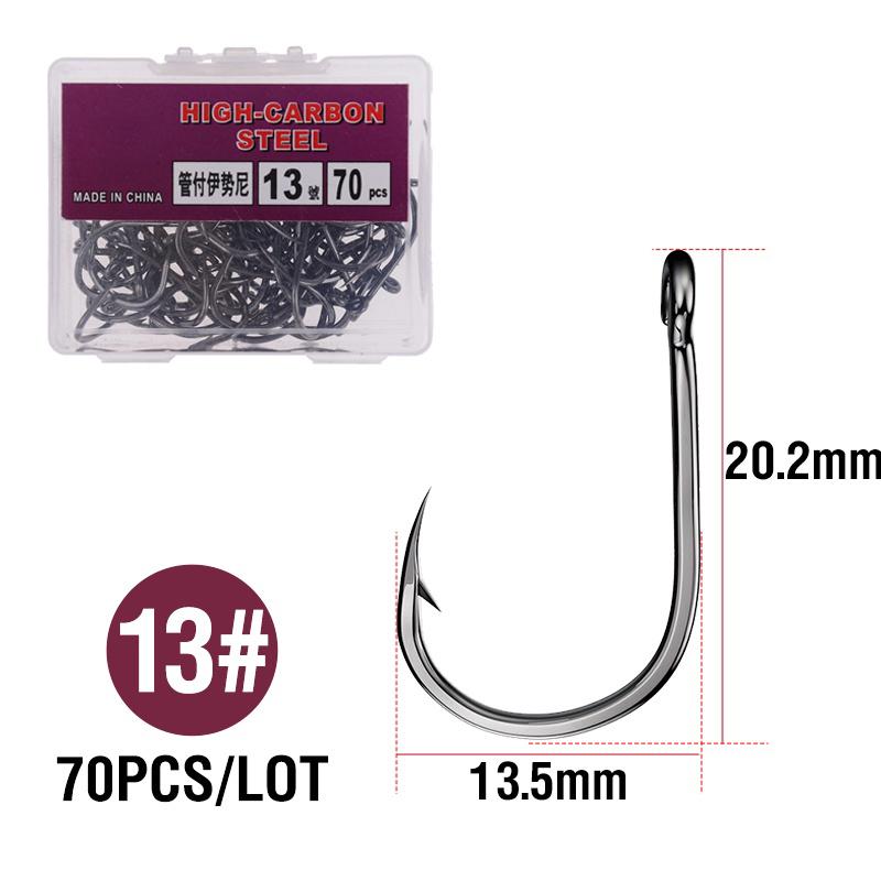 1 Box High Carbon Steel Circle Fishing Hooks Freshwater Fishhook Hole Strong Carp Fish Tackle High Quality