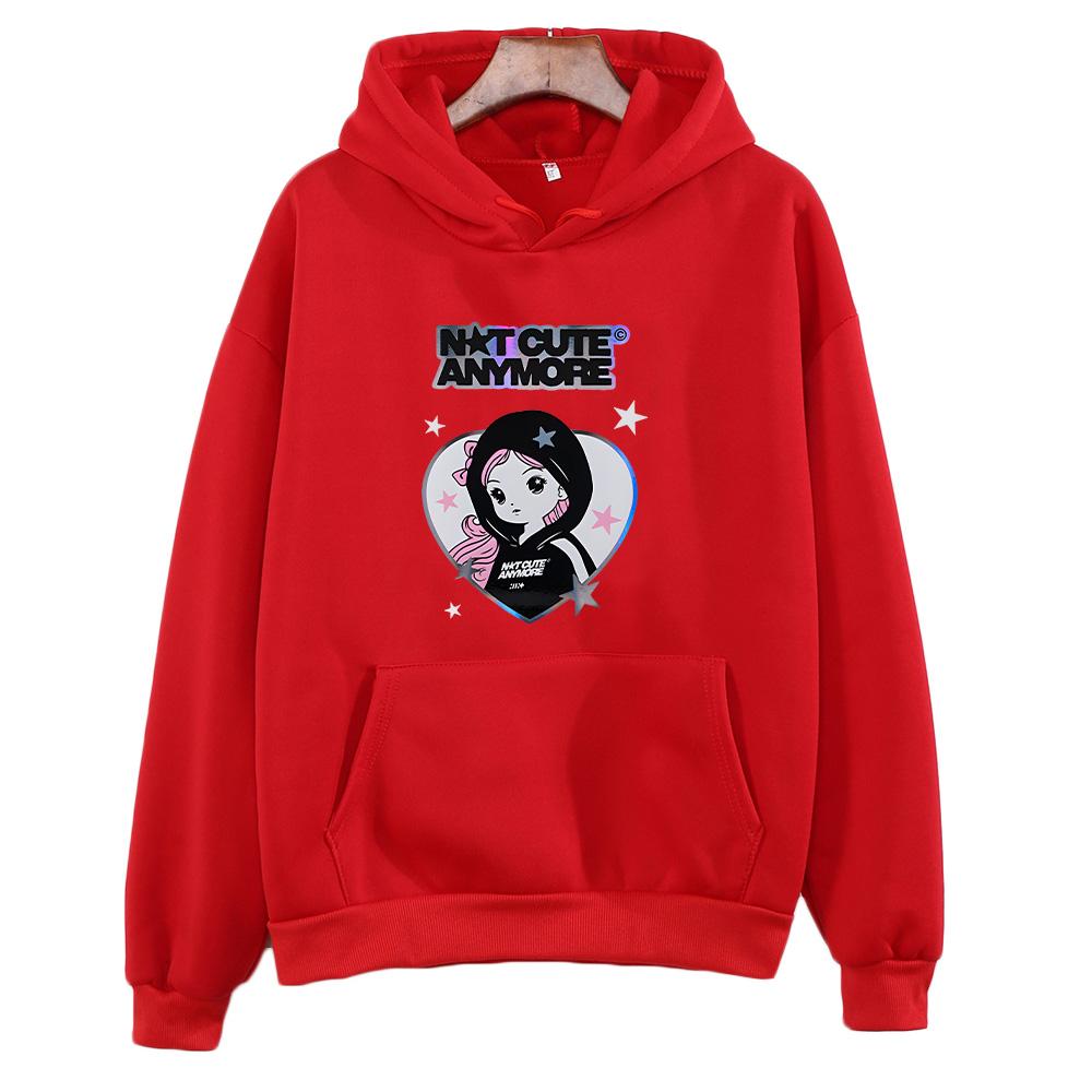 Корея K-pop ILLIT Толстовки Группа ILLIT Больше не милые Принт Одежда Мужчины Женщины Тренд Y2k Пуловер Унисекс Повседневный Флис Уличная одежда