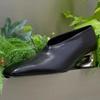 Women Chelsea High Heels Square Toe Shoes 2025 Trend New Party Dress Elegant Chunky Leather Shoes Sexy Outdoor Zapatillas Mujer