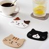 Cute Cat Cup Coasters, Reusable Silicone Drink Coasters Non Slip, Washable Heat Resistant Glass Cup Rubber Pad Mat Novelty Gifts