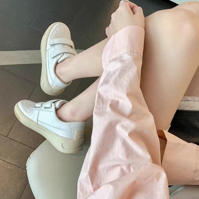 [SheII] Улыбающаяся девочка~ Acn * Спортивная повседневная обувь на платформе с липучками Женская маленькая белая обувь Кеды