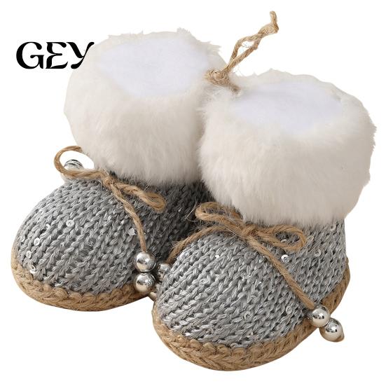 Christmas Gift Tags for Presents Knitted Boots Ornaments, Cute Hanging Plush Boot Decoration with Unique Party Favors Bell, Holiday Tree Pendant Home