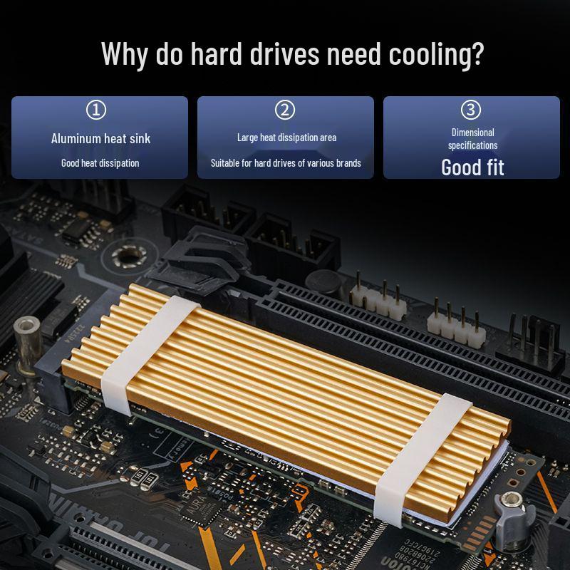 Алюминиевый радиатор для SSD M.2 2280 с высокой теплопроводностью