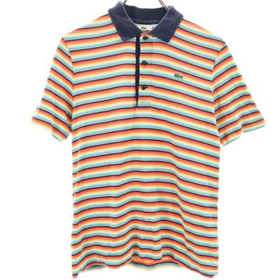 Сделано в США Узор с каймой Футболка-поло с коротким рукавом 2 Мульти Мужская Б/у