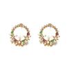 Summer Cute Rhinestone Colorful New Small Wreath Stud Earrings Earring Flower Circle Drop Earrings