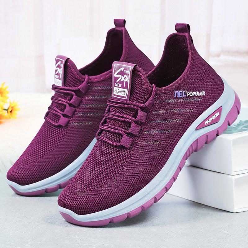 Женские повседневные кроссовки большого размера Flyknit, дышащие, универсальные и легкие, с мягкой подошвой, низкие, для повседневной носки.