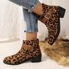 Leopard Suede Ankle Women Chelsea Boots Mid Heels Retro Shoes Designer  Winter New Motorcycle Boots Gladiator Mujer Zapatos
