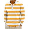 Men's Casual Striped Print Button-Up Long-Sleeve Tops