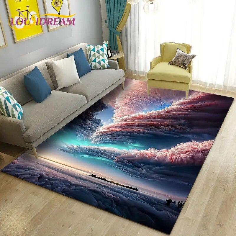 3D Dream Natural Tornado Cloud Area Ковер, Коврик для гостиной, Спальни, Дивана, Коврик для украшения, Детские игры, Нескользящий напольный коврик
