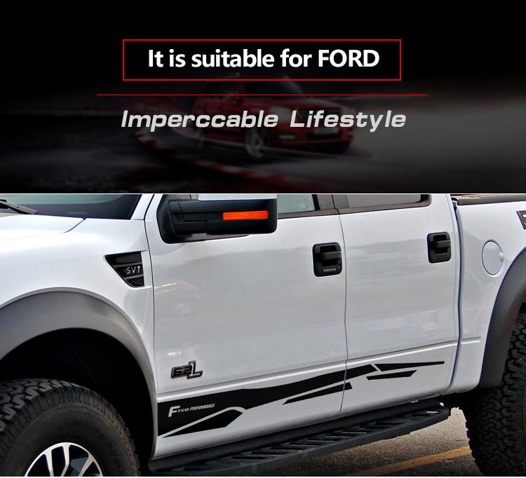 Декали на боковые юбки кузова Ford F-150 Raptor и наклейки для модификации автомобиля