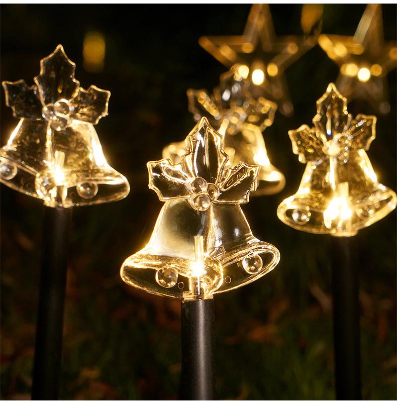 Светодиодные садовые светильники в виде рождественской звезды и снежинки на солнечной батарее
