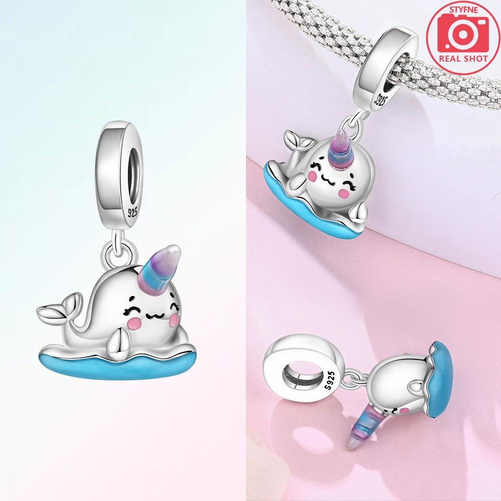 Изысканные животные Светлячок Синий бант Бусины-дельфины Подходят для браслетов-шармов Медь Оригинальное изготовление ювелирных изделий Женские подарки на годовщину