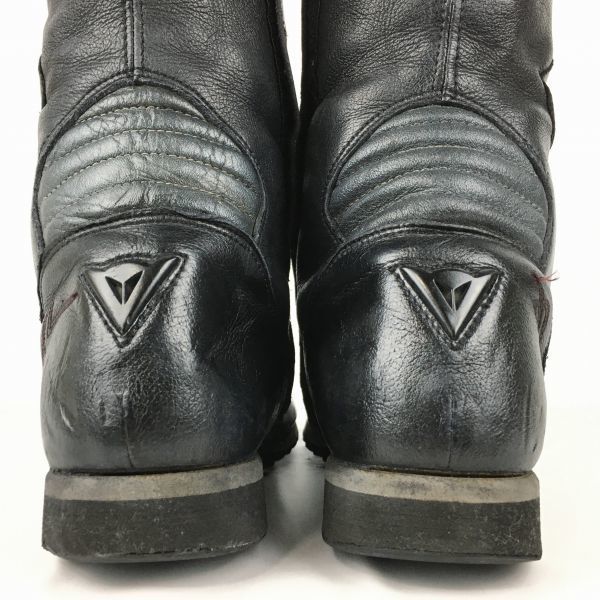 DAINESE Кожаные мотоциклетные ботинки для езды Размер 41 (приблизительно. 25.526.0см) Черная защита голени/лодыжки на молнии сбоку для велосипеда(ИСПОЛЬЗОВАЛ)