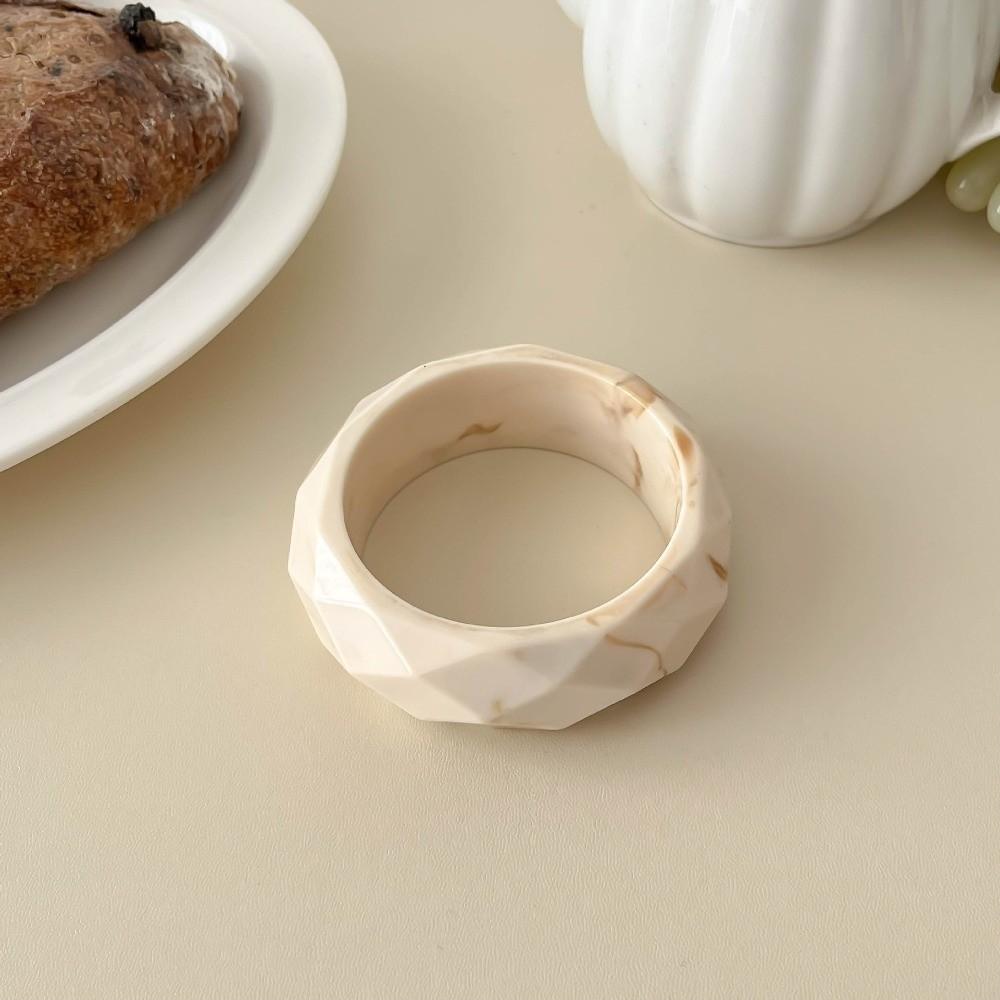 Bohemian Colorful Resin Bangle Transparent Wide Chunky Hand Ring Exaggerated Pearly Bracelet Girls