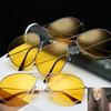 UV400 Men Sunglasses Driving Night Vision Sun Glasses Yellow Lens Aviator Unisex
