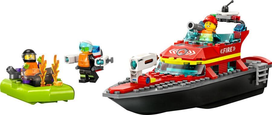 LEGO Городской пожарный спасательный катер игрушка подарок на день рождения блок образовательный рождественский мальчики девочки дети 5 лет 6 лет 7 лет 8 лет город