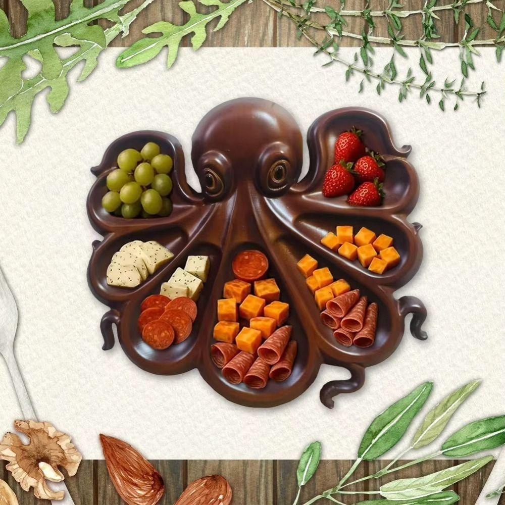 Wooden Octopus Food Platter Unique Octopus Charcuterie Boards Octopus Serving Tray  Party Food