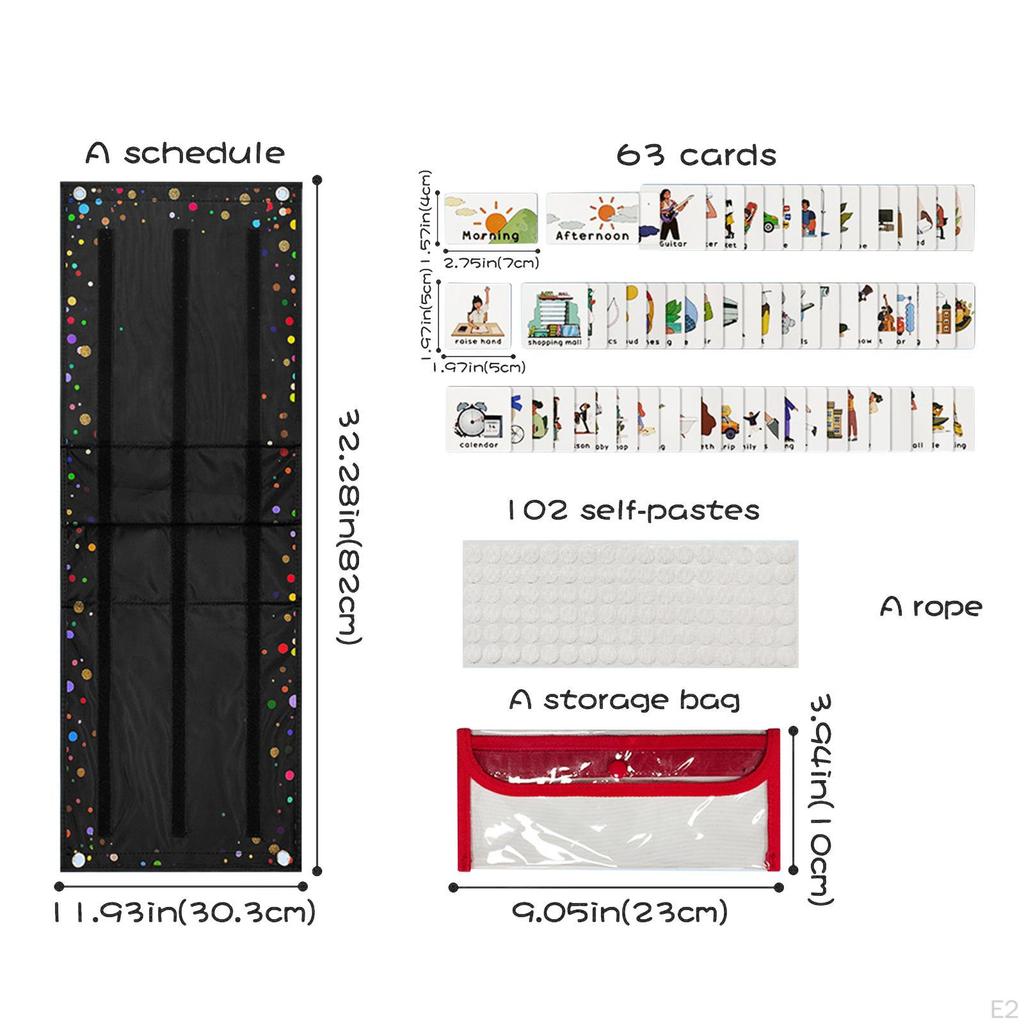 Visual Schedule for Kids Daily Board Planning Calendar with 63 Cards Time Management Tool