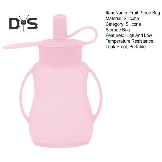 Силиконовые пакеты для еды для малышей, пакет для фруктового пюре, многоразовые пакеты для еды, не содержащие BPA, домашний пакет для хранения пюре с трубочками на ручках