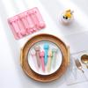 6 Cavity Cake Mold Non Stick Food Grade Reusable DIY Silicone Cartoon Animal Theme Crayon Shape Baking Stencil Kitchen Tool