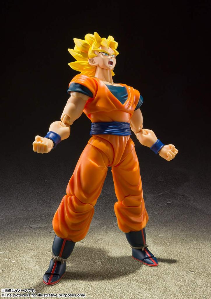 TAMASHII NATIONS Dragon Ball Z Super Saiyan Full Power Son Goku 140 мм окрашенная подвижная фигурка SHFiguarts приблизительно. ПВХ и АБС