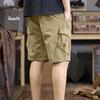 Мужские летние однотонные повседневные спортивные шорты карго с несколькими карманами