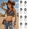 Western Cowboy Letter Keychain Vintage Initial A-Z Key Clip Metal Key Chain Belt Keyring Denim Style Accessory