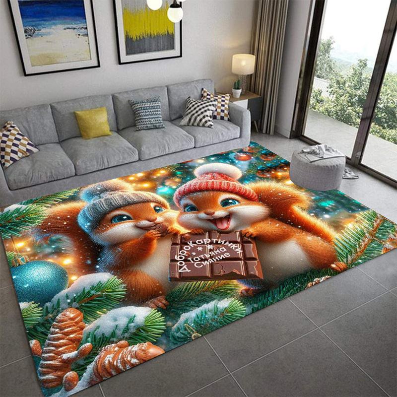 S-squirrel Printed Carpet Fashion Yoga Mat Non-Slip Carpet Bedroom Decoration Outdoor Carpet Bedroom Birthday Gift
