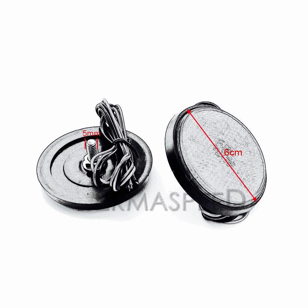 2 шт., 12 В, круглый отражатель, задний стоп-сигнал мотоцикла, красный/янтарный/белый, предупреждающий габаритный фонарь, универсальный для автомобиля E-bike