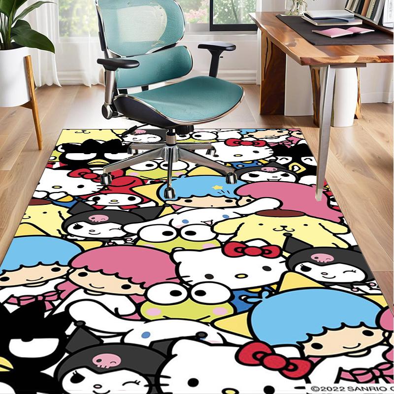Happy whitw dog Day Office Rug Chair Mat, Game Carpet, Suitable for Front Door, Bedroom, Living Room, Desk, Holiday Gift