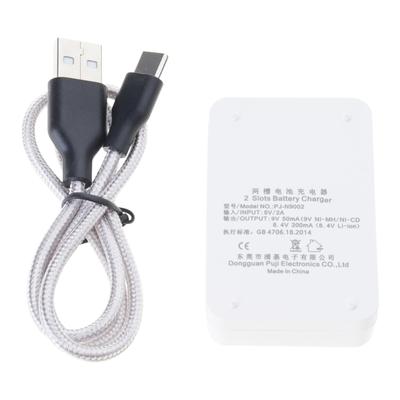 Зарядное устройство для 2 аккумуляторов, USB-хаб для зарядки, станция для перезаряжаемых 9В NiMH аккумуляторов, зарядные адаптеры со светодиодной подсветкой