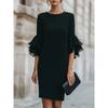 New Arrival: Elegant Ruffled Bell-Sleeve Fitted Dress for Women