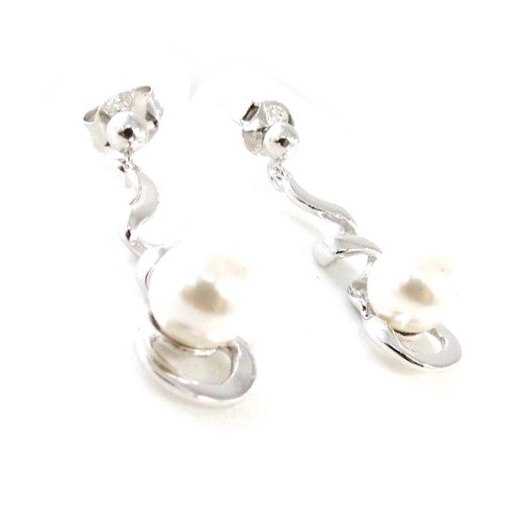 Les Trésors De Lily [I9851] - Белые серебряные серьги «Перла»